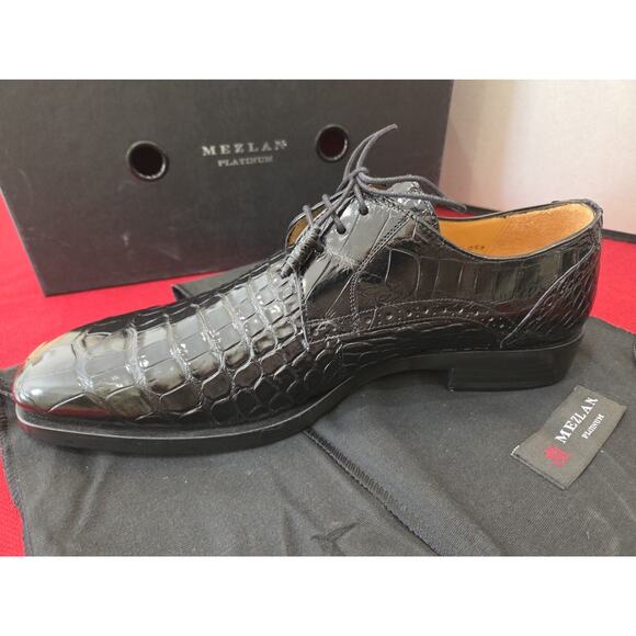 Mezlan Dandy Alligator Lace-Up Forest Black (EX4967-J)